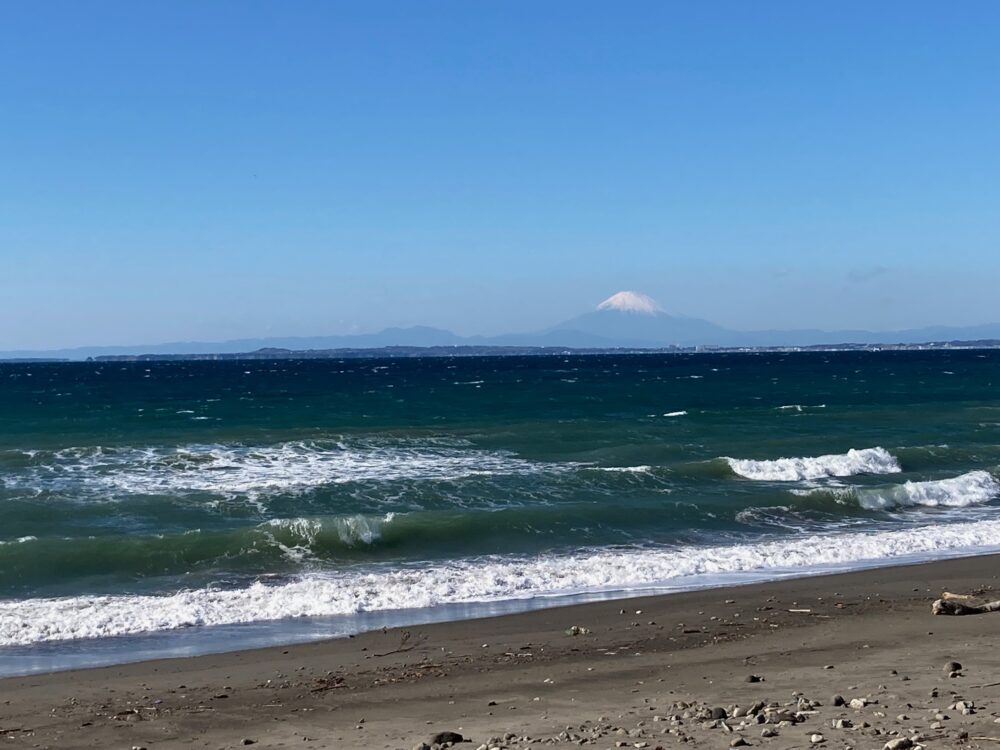 Mt Fuji over Tokyo sea
